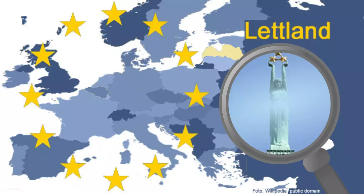 Europakarte mit Fokus auf Lettland | Collage LpB BW
