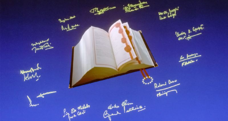Vertrag über die Europäische Union („Vertrag von Maastricht“) mit den Unterschriften der Außenminister und Finanzminister der seinerzeit 12 Mitgliedstaaten. Foto: Europäische Gemeinschaften, 1992, EU-Kommission - Audiovisueller Dienst