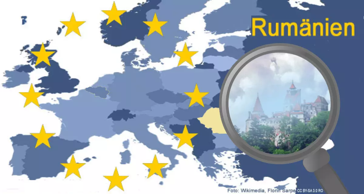 Europakarte mit Fokus auf Rumänien | Collage LpB BW