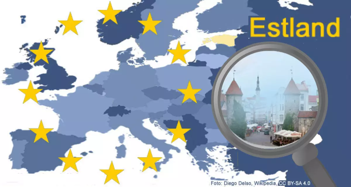 Europakarte mit Fokus auf Estland | Collage LpB BW