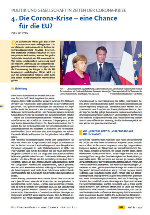 Arbeitsblatt / Foto: Bundeskanzlerin Angela Merkel und Frankreichs Präsident Emmanuel Macron (18.05.2020) © picture alliance/dpa/dpa-Pool | Kay Nietfeld